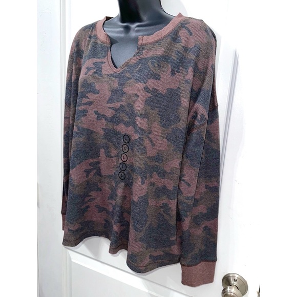 Natural Reflections Hillside Notch-Neck Long-Sleeve Thermal Shirt - Picture 4 of 8